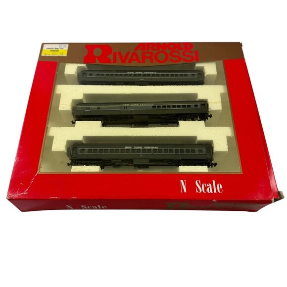 Arnold Rivarossi Set 3 New York Central Railroad Train Cars N Scale 0525 in Box - Picture 1 of 4